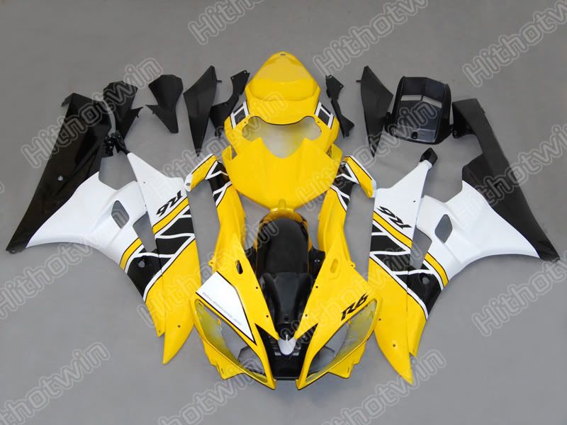 Yellow white ABS Fairings for 2006 2007 YZF R6 YZFR6 06 07 YZFR 6 YZF-R6 full fairing kit bodywork