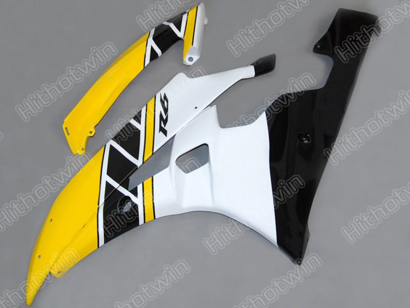 Yellow white ABS Fairings for 2006 2007 YZF R6 YZFR6 06 07 YZFR 6 YZF-R6 full fairing kit bodywork