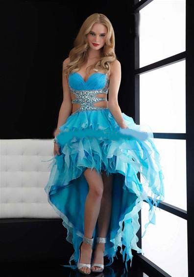 Blue High Low Prom Dresses