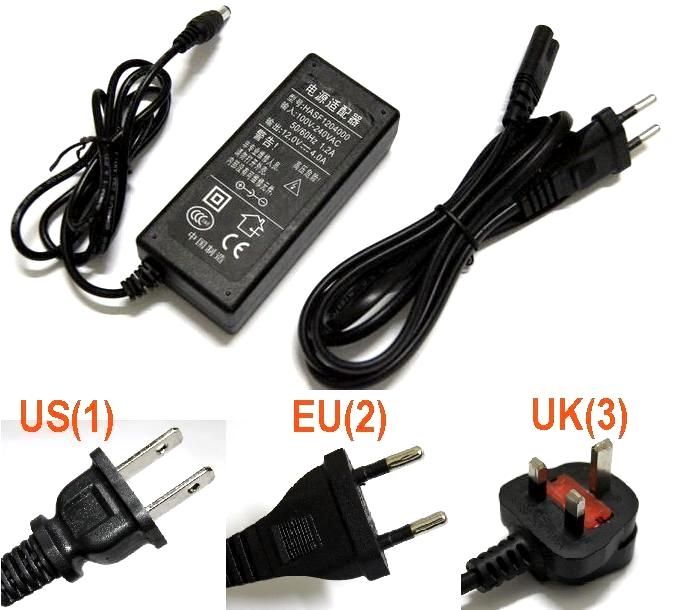 DC 12V 4A Power Adapter 48W HASF1204000 Charger AC 100V - 240V Power Supply have EU/US/BS Plug