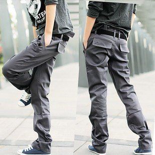 Corea Double Belt Design Casual Pants 