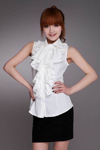 sleeveless ruffle shirt