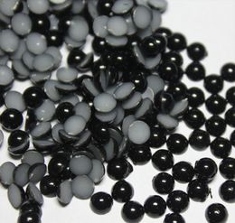 2000pcs 4MM Black Half Round Pearls Beads Flatback Scrapbooking Embellishment Jewellery making