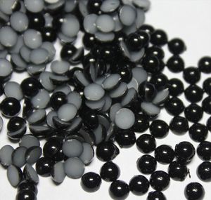 2000 pz 4 MM Nero Mezzo Tondo Perle Perline Flatback Scrapbooking Abbellimento creazione di gioielli