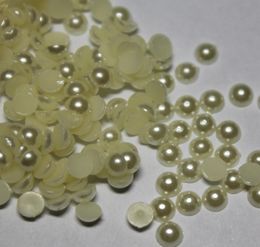 2000pcs 4MM Ivory Half Round Pearls Beads Flatback Scrapbooking Embellishment Craft making