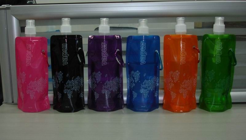 Collapsible 0.48 L Water Bottle Comes Flat, Foldable and BPA-Free water bottle, 500pcs/lot via DHL freeshipping.