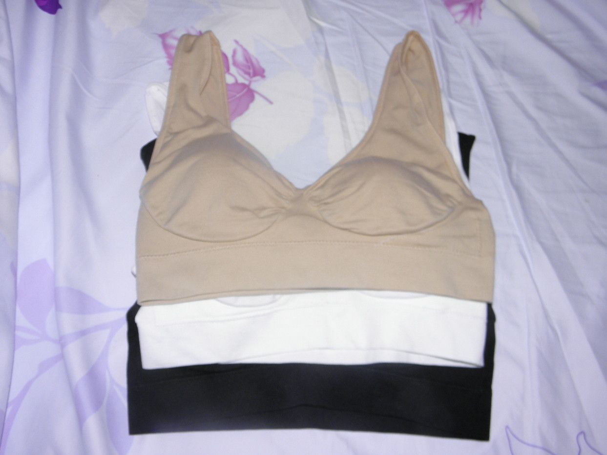 Set di reggiseni da 30 set, pullover Genie e senza cuciture con imbottiture rimovibili/spallacci larghi (1 set = 3 pezzi)