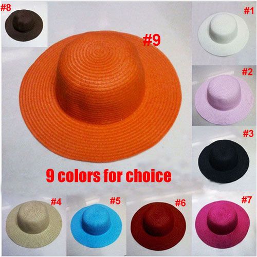 Baby Straw Hats Wide Brim Floppy Straw Beach Hat Girls Summer Straw