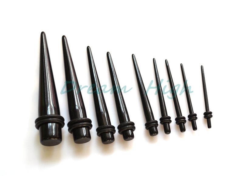 Ear preto UV acrílico alongamento Apações de expansão plugues de túnel piercing jóias kit de jóias bulk 1 6-10mm Brinco promocional HO297L