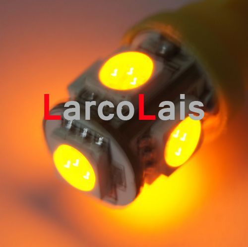 10 sztuk Amber 5 SMD 5050 LED T10 Light W5W 194 168 3CHips 5led Car Light Lights LED 5-LED żarówki żarówki