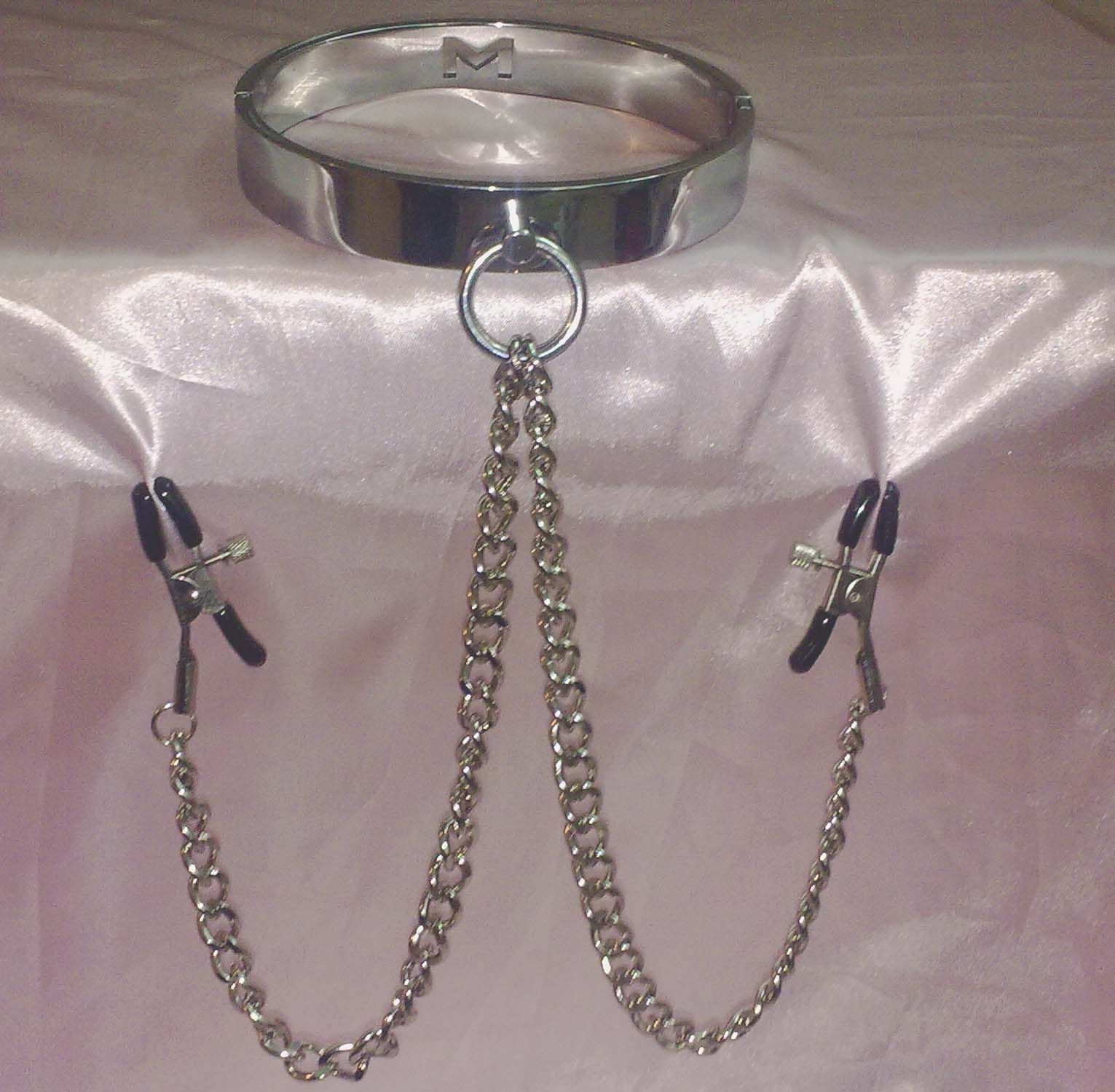 Female Collars/Stainless Neck Collar With Nipple/Slave Collars
