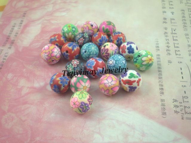 Polimer Clay Beads Darmowa Wysyłka, Mieszane Kolor 10mm Clay Biżuteria Armatura Hurtownia, Gliny Luźne Koraliki