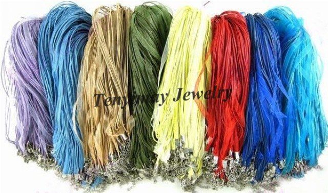 Gemengde organza lint ketting koorden gratis verzending, multicolor gaas ketting riem