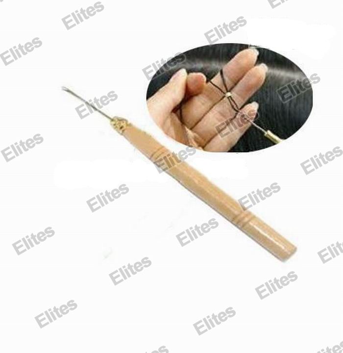 Aiguille à tirer simple avec manche en bois, aiguille à anneau micro, outils d'extension de cheveux, Cheapst WTL101