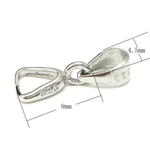 LOT 925 STERLING SILVER PINCH CLIP BAIL CLASPS FOOR FOR DIYクラフトファッションジュエリーギフト1x45x9mm WP035512519392210532439157