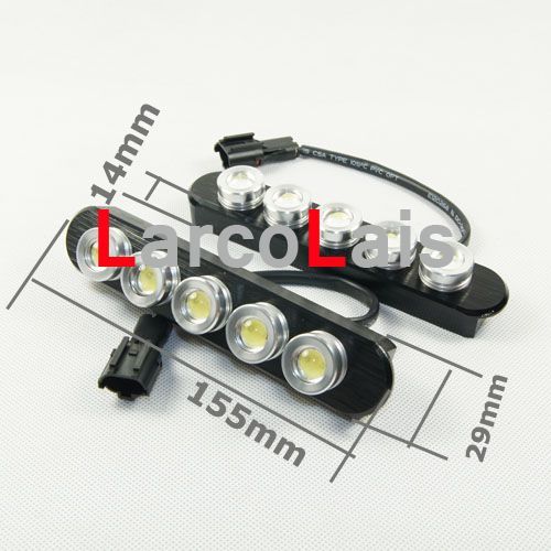 2x5 LED White Eagle Eye Daytime Running Light DRL Watertof Tail Backup Reverse Lamp8941678