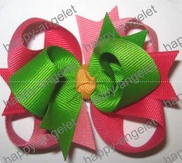Girls' princess hair accessories Bows Baby 3 layer bow grosgrain ribbon bows flower Headbands bowknot 100pcs HD3350