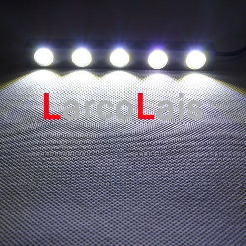 2x5 LED 10W högeffektvattentät vit örnögon dagsljus omvänd drl aluminiumlegering4428696