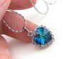 Vintage Österrike Crystal Gemstones Heart of Ocean Pendant Halsband Snygg Lyx Kvinnors Xmas Gift 15st / Lot