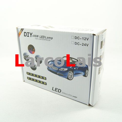 2X4 LED 8W 12V Waterproof White Eagle Eye Car Daytime Running Light DRL Reverse Fog Aluminium Alloy7521512