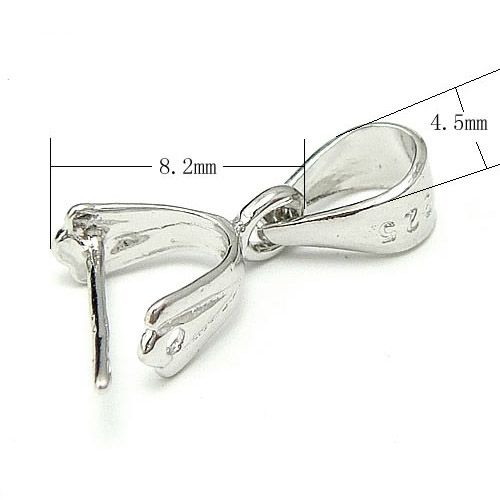 10 sztuk / partia 925 Sterling Silver Pinch Clip Bail Class Hooks Ustalenia Komponenty do DIY Craft Moda Biżuteria Prezent WP074 Bezpłatny Shipp