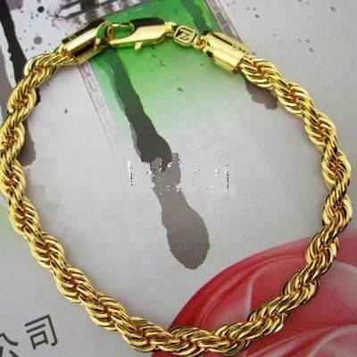 rope bracelet gold twist filled yellow 6mm gf chain link jewelry