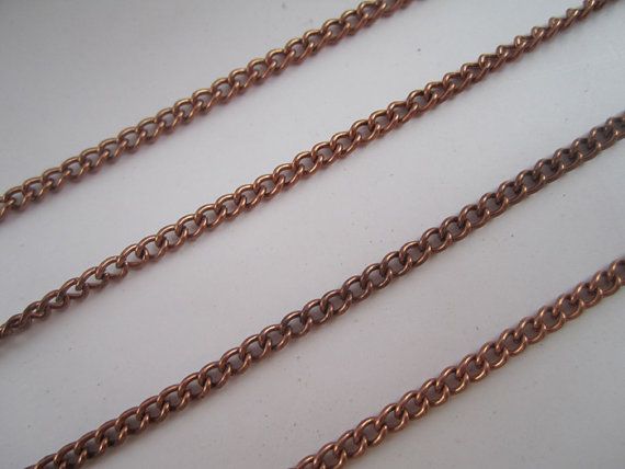 60cm chaîne de collier de couleur de cuivre incrusté 2mmx3mm avec pinces de homard pour la fabrication de bijoux / 