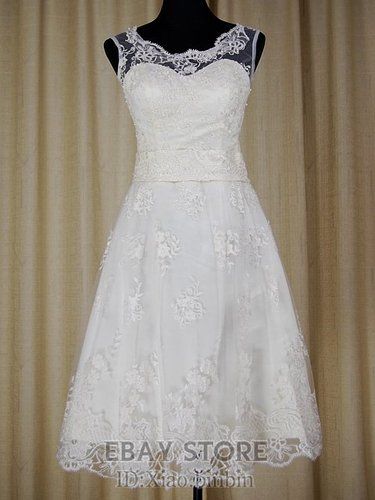 DiscountSimple Short Lace Wedding Dress With A Bridesmaid Dress Size ...