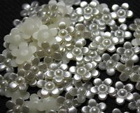 100 stks 8mm Ivory Flower Pearls Beads Flatback Scrapbooking Embellishment Craft DIY