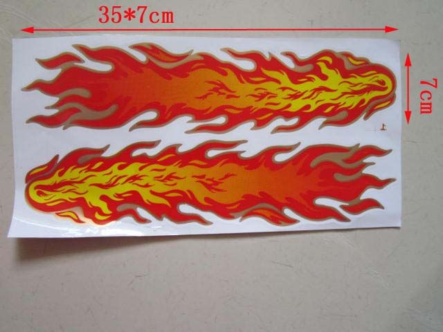 Cheap Wholesale Vinyl Car Stickers for Red and Green Flame Bumper Car Body Stickers Decals