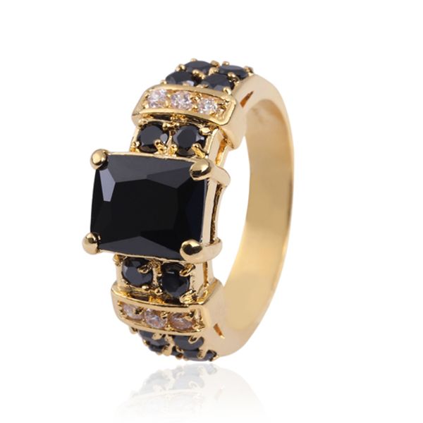 

Stunning Men's 10KT Yellow Gold Filled Black Sapphire Ring 8/9/10/11/12 Hot Gift