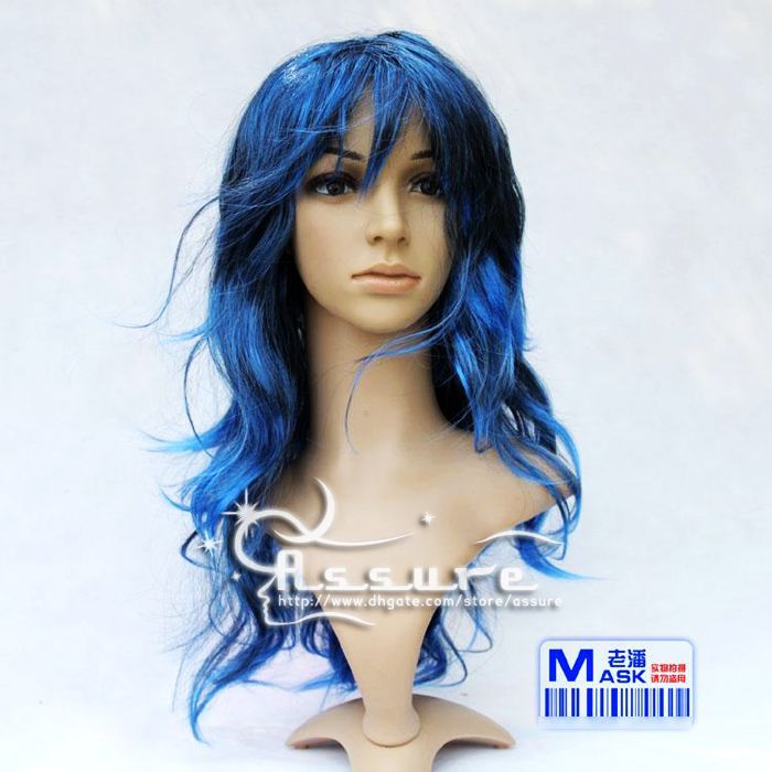 Wigs Long Anime Curly Cosplay Party Halloween Blonde Pink Blue White