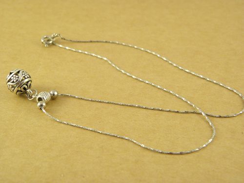 Nouveau fait à la main Vintage creux fleur perle pendentif tibétain argent collier Couple élégant 100 pcs/lot