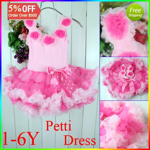 Infant Petti Tutu Dress For Girl Pink Lace Party Dress ...