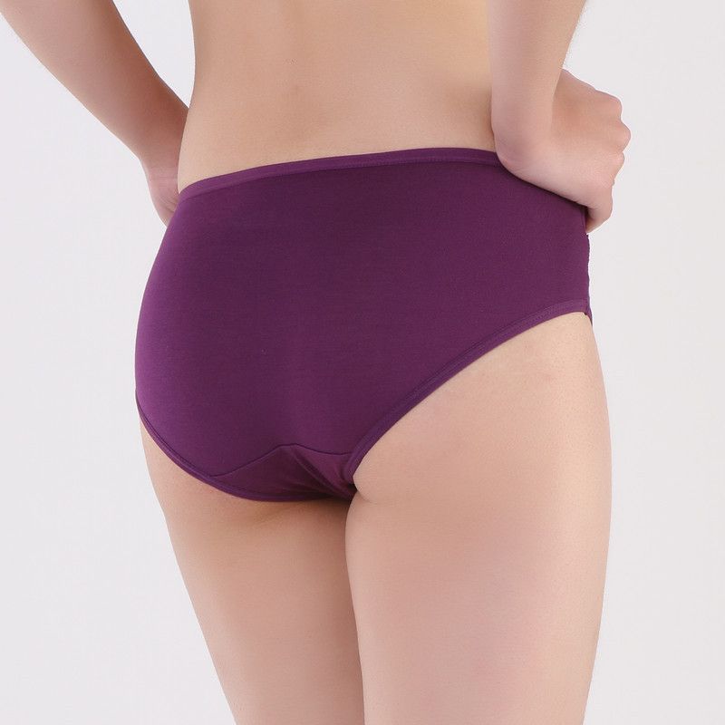 Modal Cotton Flowered Panties Womens Underwear Briefs Knickers Purple