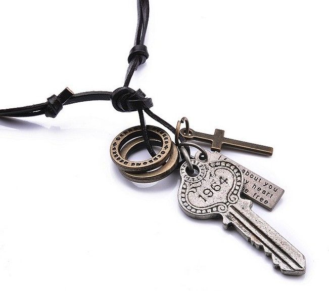 Pendant Leather Necklaces Jewelry For Man Dog TAG Mens Punk Pendants