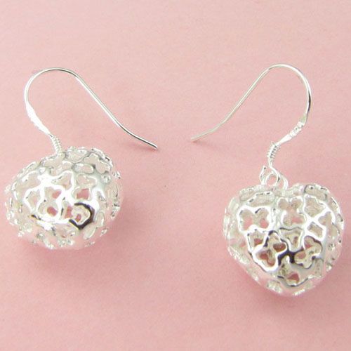 Het nytt mode smycken tillverkare 925 Sterling Silver Fashion Jeweller Heart Earring Jewelry Silver Jewelry Factory Price Fashion