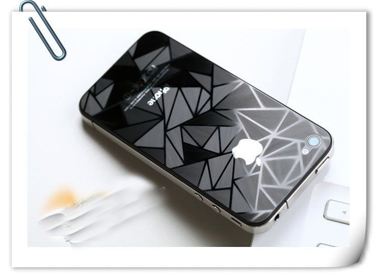 iPhone 4 4S 50pcs için Temizle 3D Su Küpü Glare Ekran Koruyucu Film Koruyucu Kapak Sticker