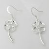 Fashion (Jewelry Manufacturer) 40 pcs a lot Crystal Pierced Clover earrings 925 sterling silver jewelry factory price Fashion Shine Earrings