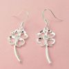 Fashion (Jewelry Manufacturer) 40 pcs a lot Crystal Pierced Clover earrings 925 sterling silver jewelry factory price Fashion Shine Earrings