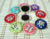 Embroidered Peony Flower Pocket Compact Mirrors Wedding Birthday Party Favors Pretty Double sided Small Ladies Makeup Mirror Portable 10pcs/