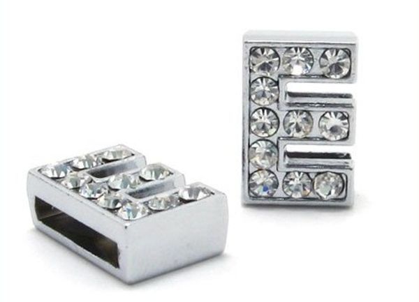 

Оптовая продажа 50 шт. / лот 8 мм E полный стразами Bling слайд письмо DIY аксессуары, при