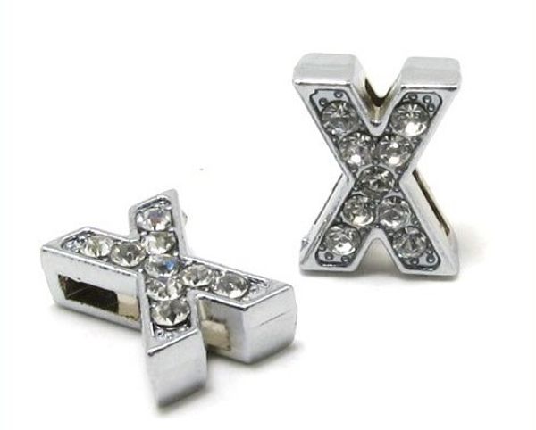 

8 мм X полный стразами Bling слайд письма, пригодный для 8 мм Pet воротник кожаный брасл
