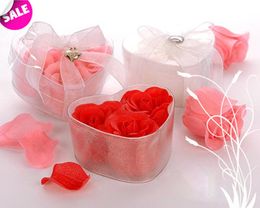 Free Shipping,30pcs/lot,Heart shape box packing Rose Flower Soap,handmade rose petals soap