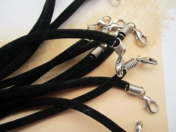 Регулируемый черный бархатный шнур для ожерелья, 20 мм, 1618 дюймов, с застежкой-карабином, 100 шт., лот 3258134