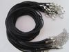 17-19 inch adjustable 2mm black satin necklace cord with Lobster clasp 100pcs/lot