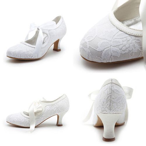 Vintage Ivory Lace Wedding Shoes Fashion Dresses