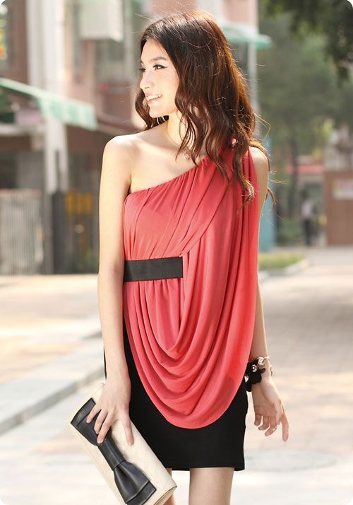 New Brand Pleated Chiffon Summer New Color Matching Color Collision ...