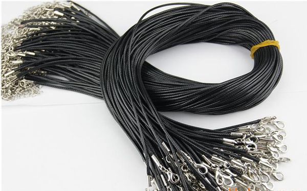 

Кожа черные цепочки Strands плетеные веревки ожерелье шнур с застежкой омаров, приго