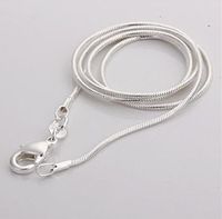 Top qualidade chapeamento 925 sterling silver cobra cadeia colar 1 MM 16-24 polegadas moda jóias preço de fábrica frete grátis